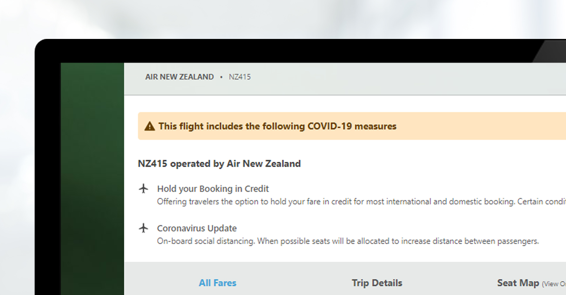 Routehappy airline safety features Air NZ