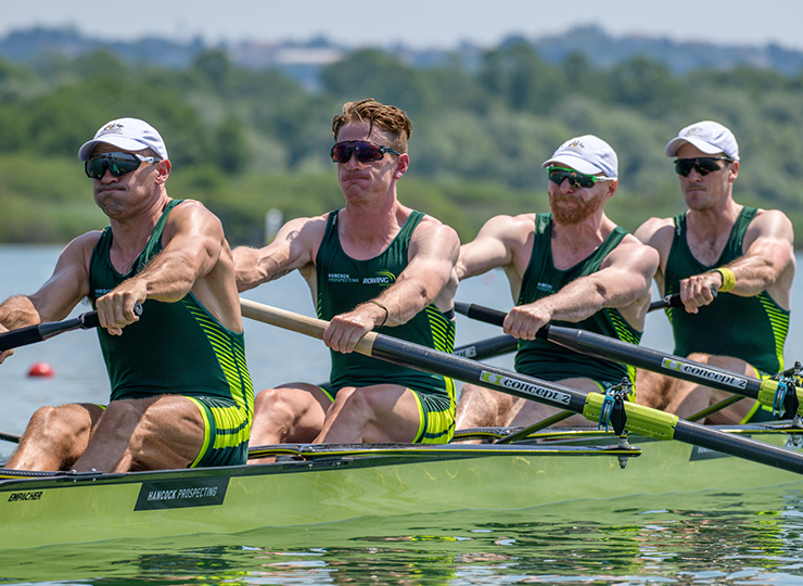 the Australian Rowing Team competing in Gavirate, Italy