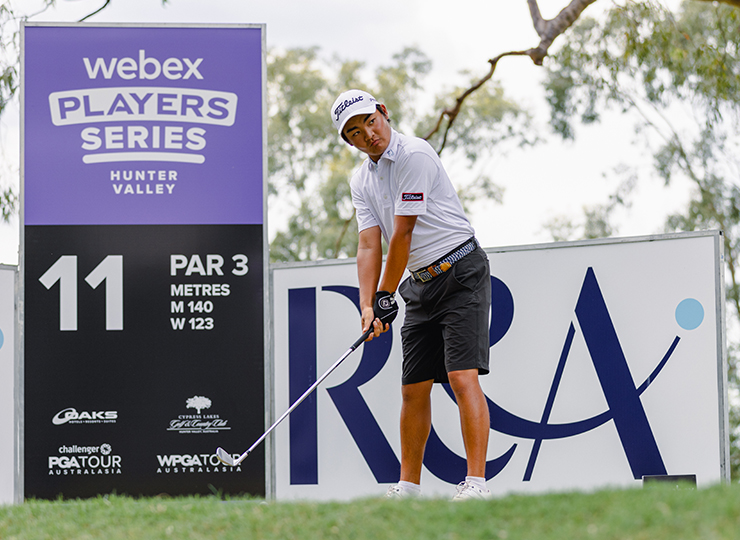 A golfer competing at the Webex Player Series in the Unter Valley
