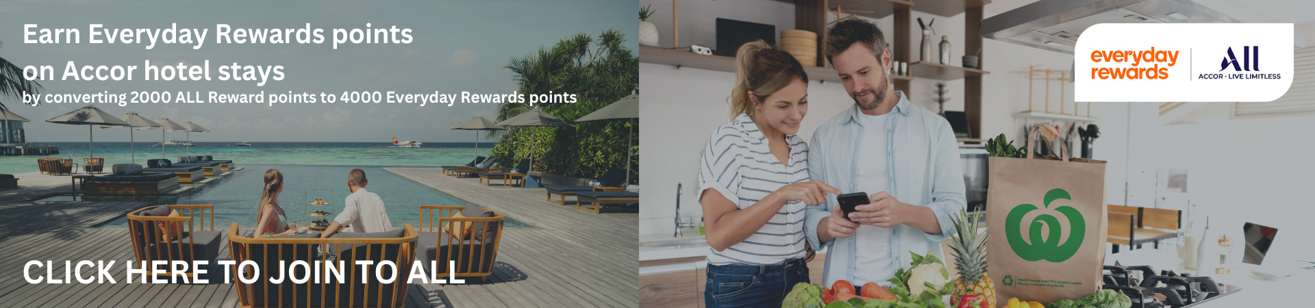 Earn Everyday Rewards points on Accor hotel stays by converting 2000 ALL Reward points to 4000 Everyday Rewards points