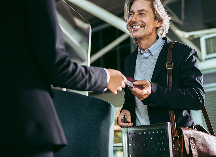 Man with Pre-Trip approval